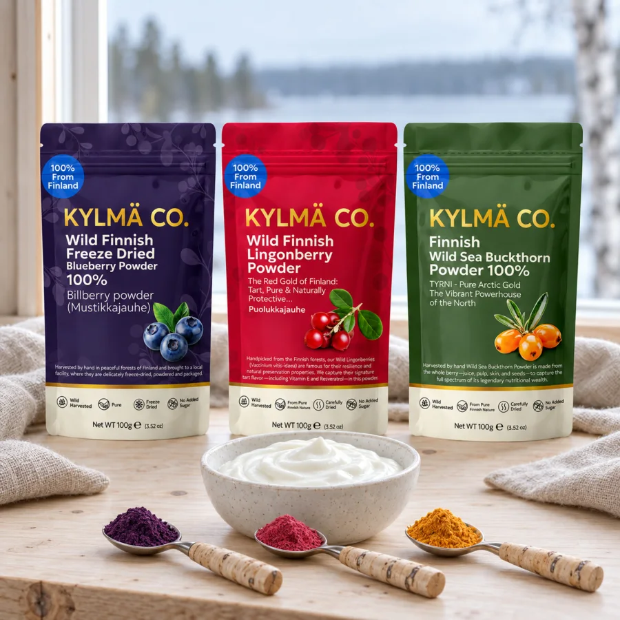 Kylmä Co. berry selection at breakfast