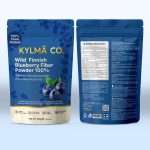 Kylmä Co. wild bilberry fiber powder (Vaccinium myrtillus pomace), low-temperature dried, earthy, 100g